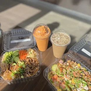 Thai Tea Smoothie and Viet iced coffee