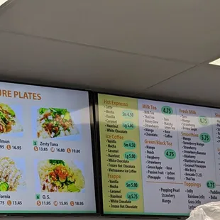 Menu as of January 2023.