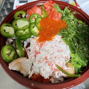 a bowl of rice and vegetables