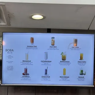 *BRAND-SPANKIN-NEW BOBA TEA DRINK MENU*