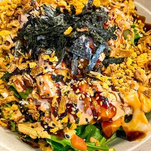a bowl of food on a table