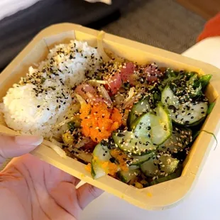 Built my own but close to sunset bowl. Added corn and cucumber salad.