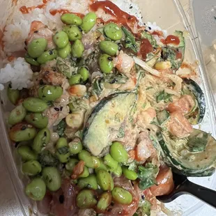 My unappetizing $22.00 large Poké bowl