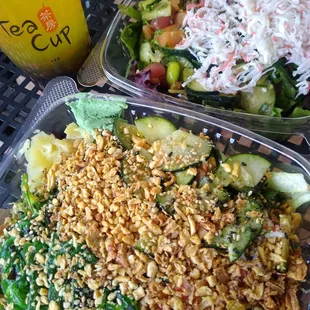 Small and large sized poke salads