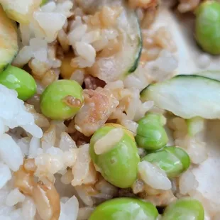 rice, peas, and other vegetables