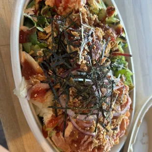 a bowl of food on a table