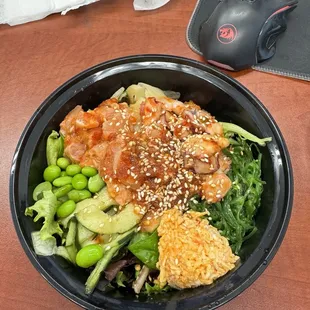 4 scoop with spicy salmon and octopus.