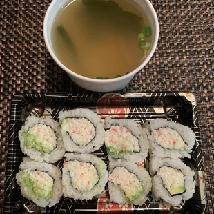 Miso Soup and California roll