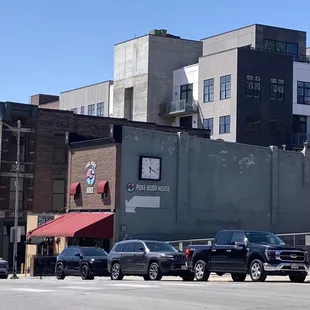 Outside the building