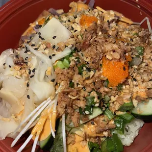  plate of asian food