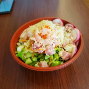 a bowl of food on a table