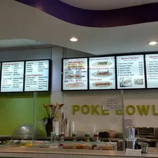 Zoom in for the make your own poke bowl menu
