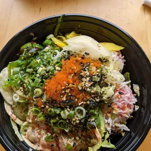 Large Poke Bowl with 4 scoops total -- Crab, Albacore &amp; 2 scoops salmon