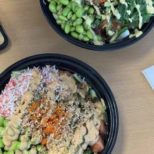 We had two medium bowls. My husband mentioned the same thing about the spicy tuna. We should have ordered a small bowl or another protein.