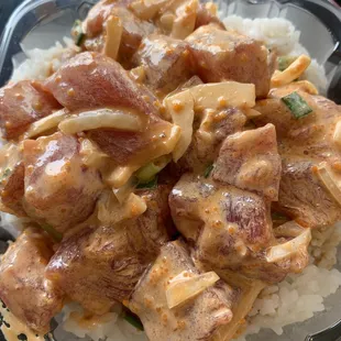 Spicy ahi poke bowl