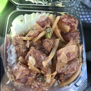 Spicy ahi poke bowl.
