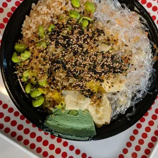 Small bowl that was transferred into a medium bowl because the ingredients wouldn&apos;t all fit into a small bowl!