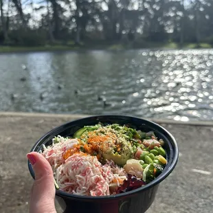 Seaweed Salad Poke Ball edamame Poke Bowl-Large