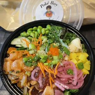 Spicy salmon &amp; spicy tuna bowl