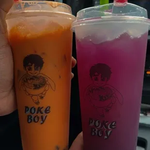 Thai Iced Tea and passion fruit pineapple