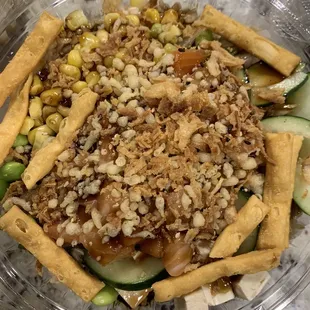 a bowl of food on a table