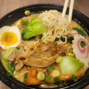 Teriyaki chicken Ramen with Tonkatsu broth. The broth was amazing!