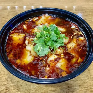 Steamed Fish Fillet in Spicy Szechuan Sauce with House Made Hot Chili Oil