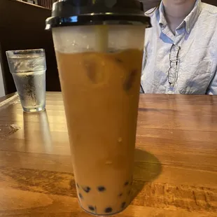 Milk Tea with Tapioca (tapioca was undercooked this time)