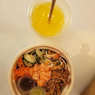 Lilikoi (passionfruit fresca) and sunrise bowl