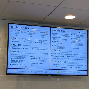 Build your own menu