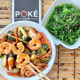 Shrimp Teriyaki, Seaweed Salad - August 2022