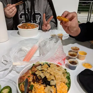 2 large poke bowls