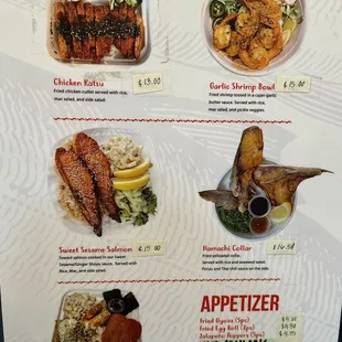 Non-Poke Bowl Menu - Highly recommend the Sweet Sesame Salmon plate