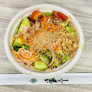 Poke bowl with kani salad