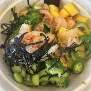 Build your own 3 Choices of Poke Bowl. Portions are a little small