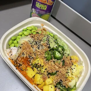 2 Scoops of Protein Bowl  Hawaiian Sun (guava nectar) @erikaeatss_