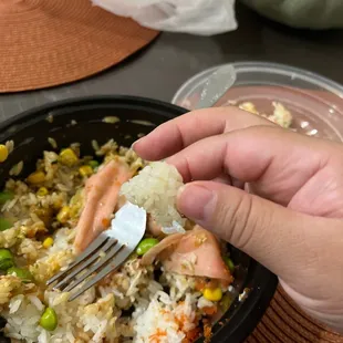 Hard chunks of rice