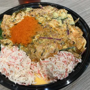 a bowl of food