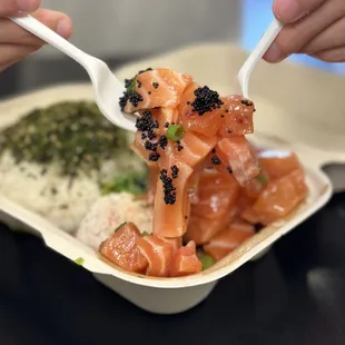 The salmon is SO fresh and tender