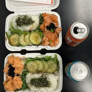 Build Your Bowl (Hapa Bowl with White Rice &amp; Cucumber Salad, Salmon, Tuna, Spicy Mayo)