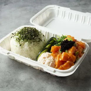 Salmon Hot Lava with White Rice