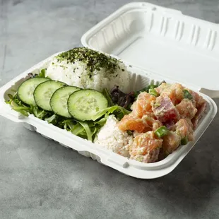 Half and Half Wasabilicious with White Rice/Cucumber Salad