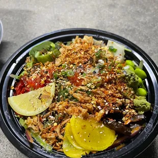 a bowl of food on a table