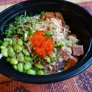 a bowl of food on a table