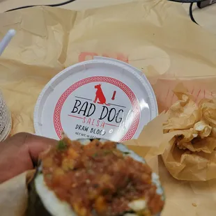Sushi Burrito with Bad Dog Salsa