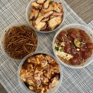 Taegu, kimchee Tako, pay Pau Hana Ahi (Raw) Poke, Lava Flow Poke