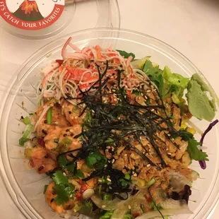 2 Proteins Build Your Own Poke Bowl: spicy tuna and spicy salmon with a proteins