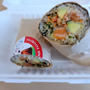 a burrito and a roll