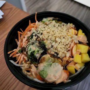 a bowl of food on a table
