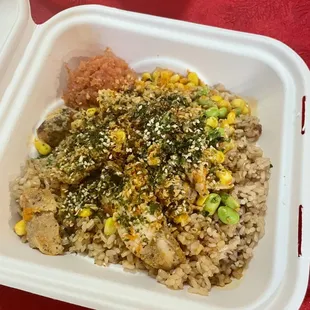 Poke Bowl with Chicken and Tuna